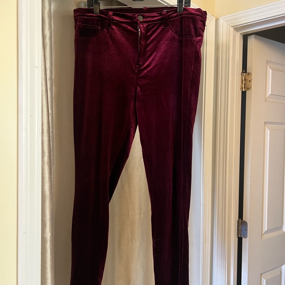 Blank NYC Velvet Maroon Trousers - Picture 2 of 8